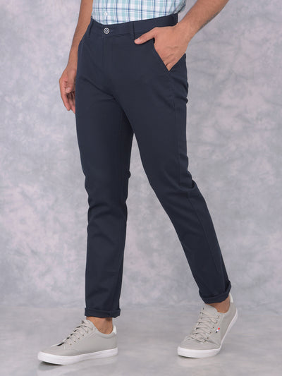 Navy Blue Trousers-Men Trousers-Crimsoune Club