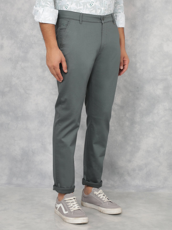 Green Dobby Trousers-Men Trousers-Crimsoune Club