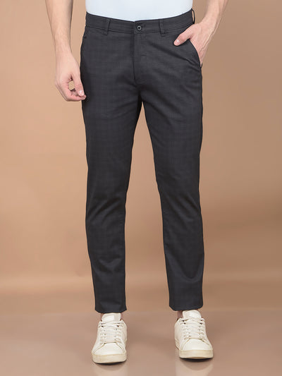 Black Checked Trousers-Men Trousers-Crimsoune Club