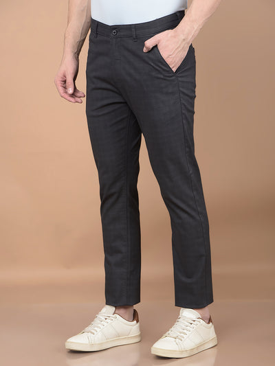 Black Checked Trousers-Men Trousers-Crimsoune Club