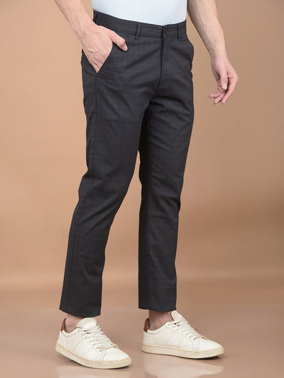 Black Checked Trousers-Men Trousers-Crimsoune Club