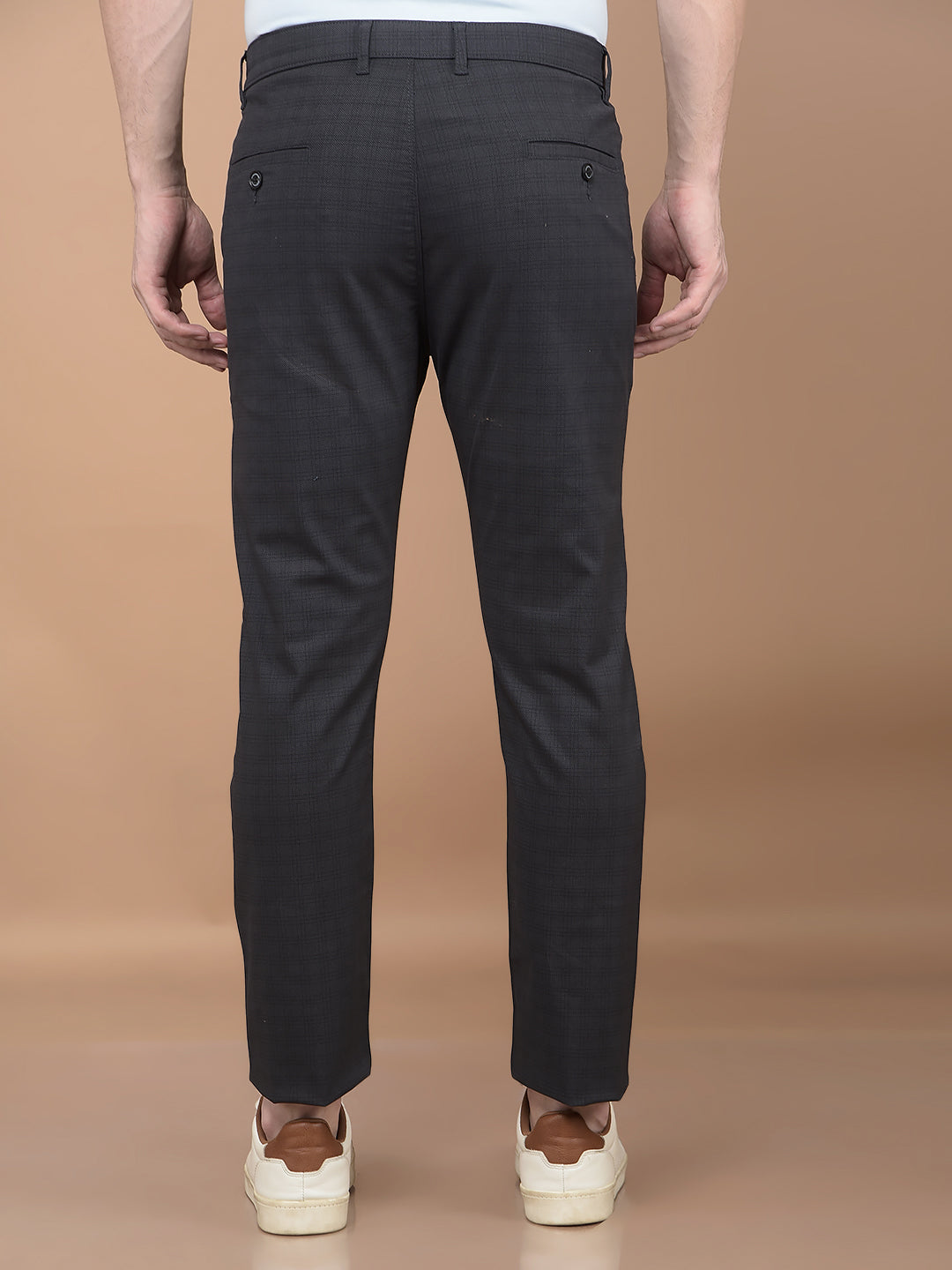 Black Checked Trousers-Men Trousers-Crimsoune Club
