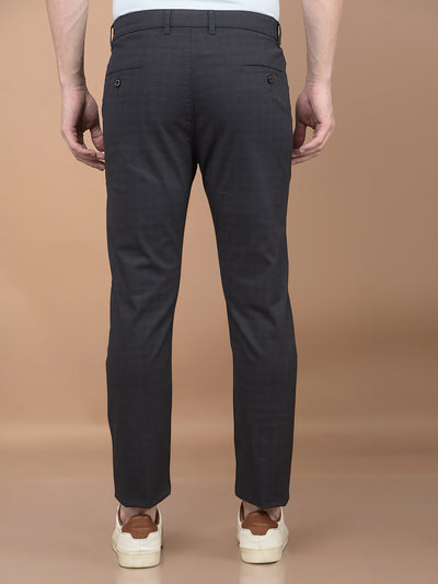 Black Checked Trousers-Men Trousers-Crimsoune Club