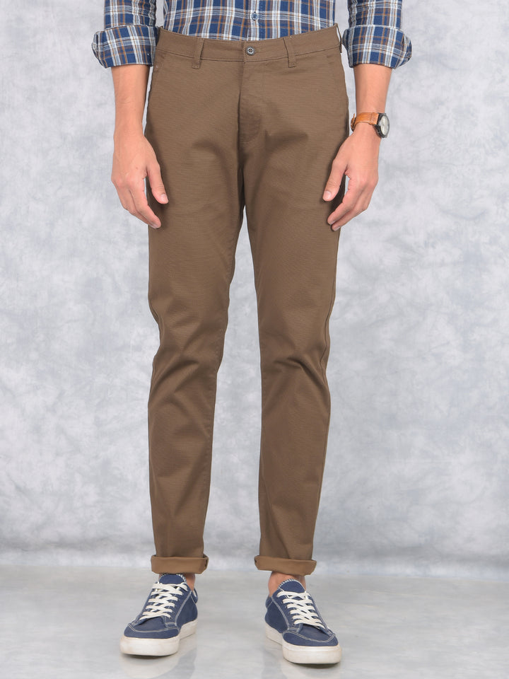Brown Printed Trousers-Men Trousers-Crimsoune Club