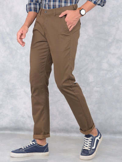 Brown Printed Trousers-Men Trousers-Crimsoune Club