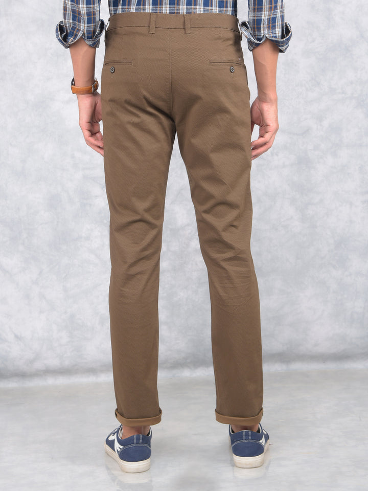 Brown Printed Trousers-Men Trousers-Crimsoune Club
