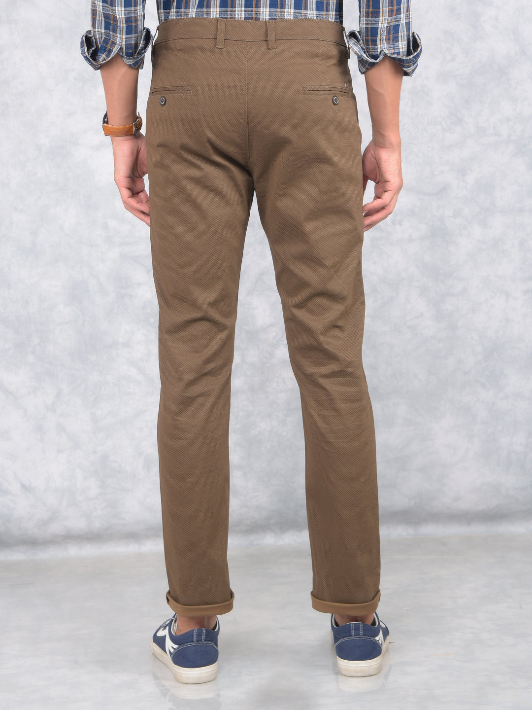 Brown Printed Trousers-Men Trousers-Crimsoune Club