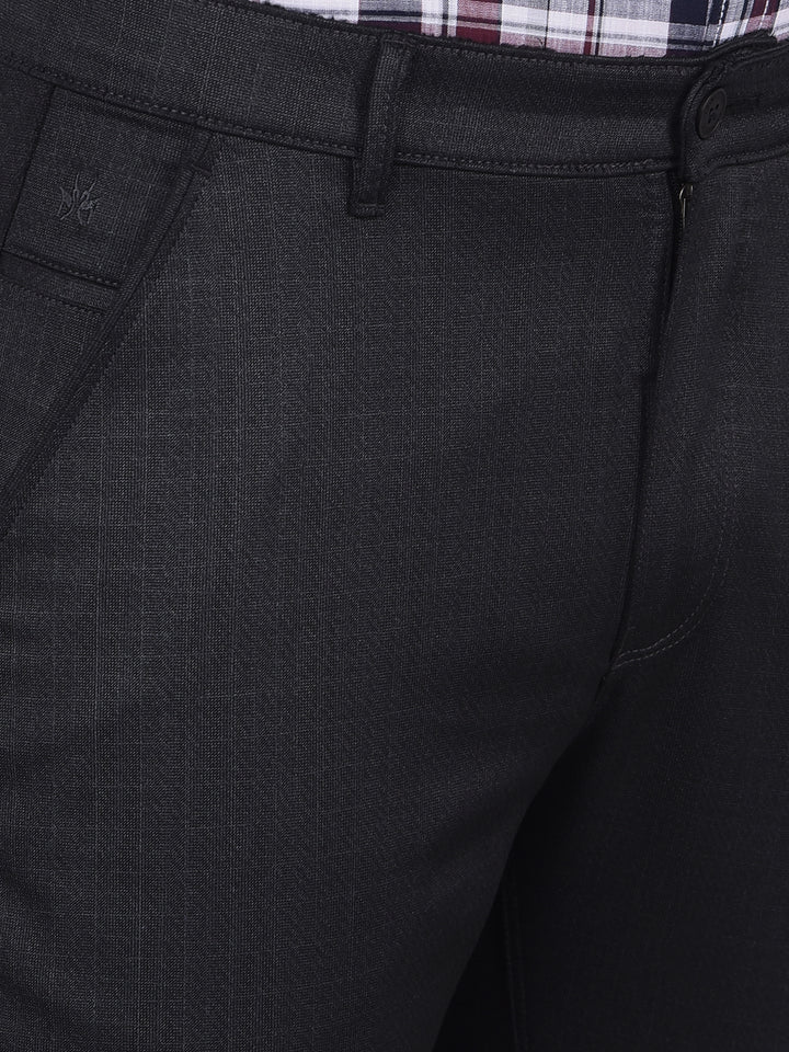 Black Checked Trousers-Men Trousers-Crimsoune Club