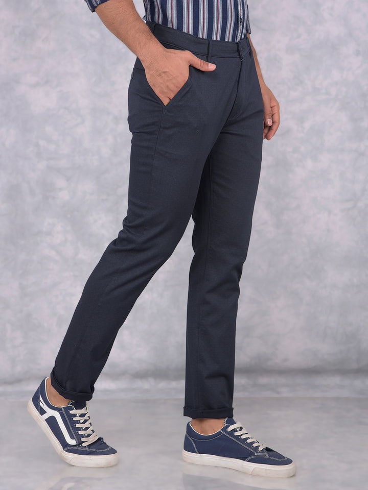 Navy Blue Trousers-Men Trousers-Crimsoune Club