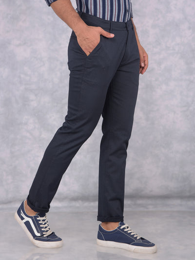 Navy Blue Trousers-Men Trousers-Crimsoune Club