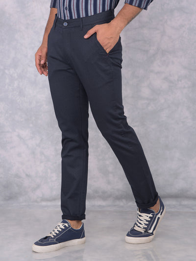 Navy Blue Trousers-Men Trousers-Crimsoune Club