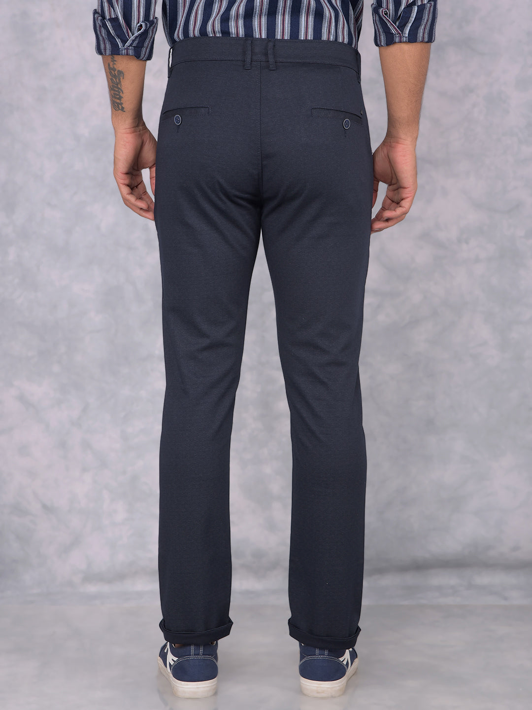 Navy Blue Trousers-Men Trousers-Crimsoune Club