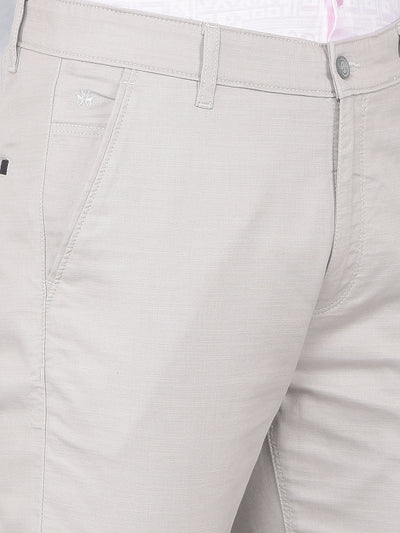 Grey 100% Cotton Trousers-Men Trousers-Crimsoune Club