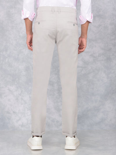 Grey 100% Cotton Trousers-Men Trousers-Crimsoune Club