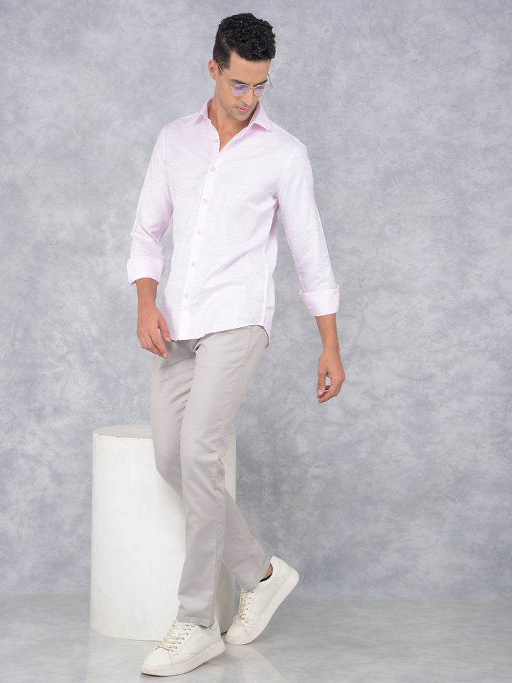 Grey 100% Cotton Trousers-Men Trousers-Crimsoune Club