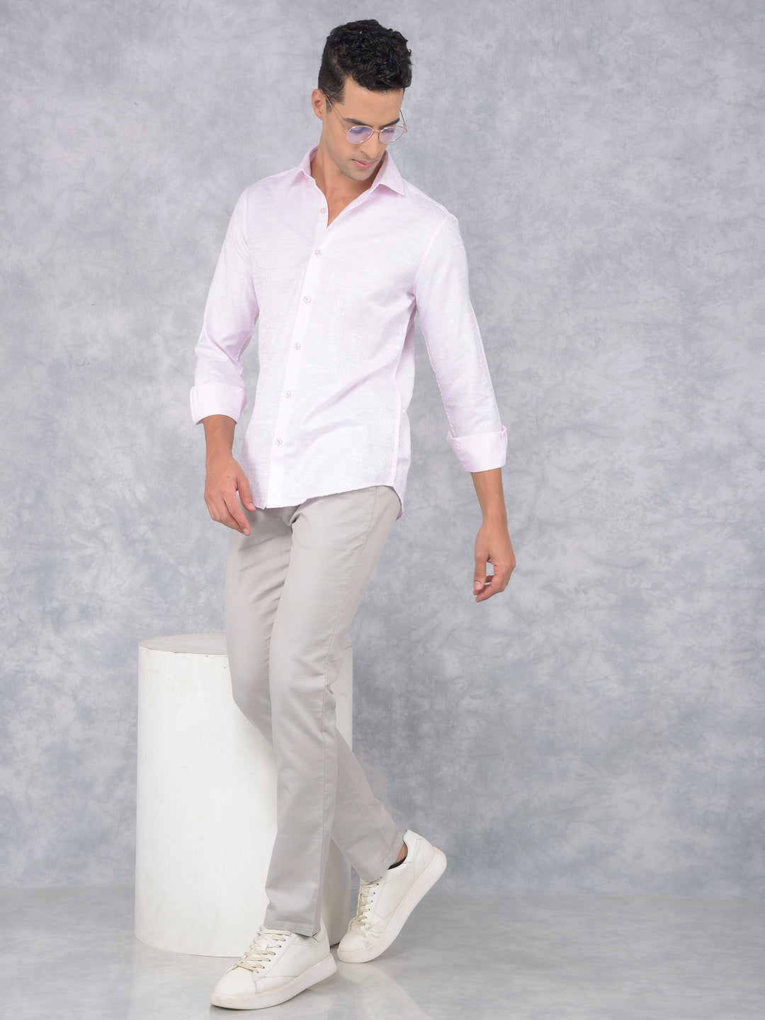 Grey 100% Cotton Trousers-Men Trousers-Crimsoune Club