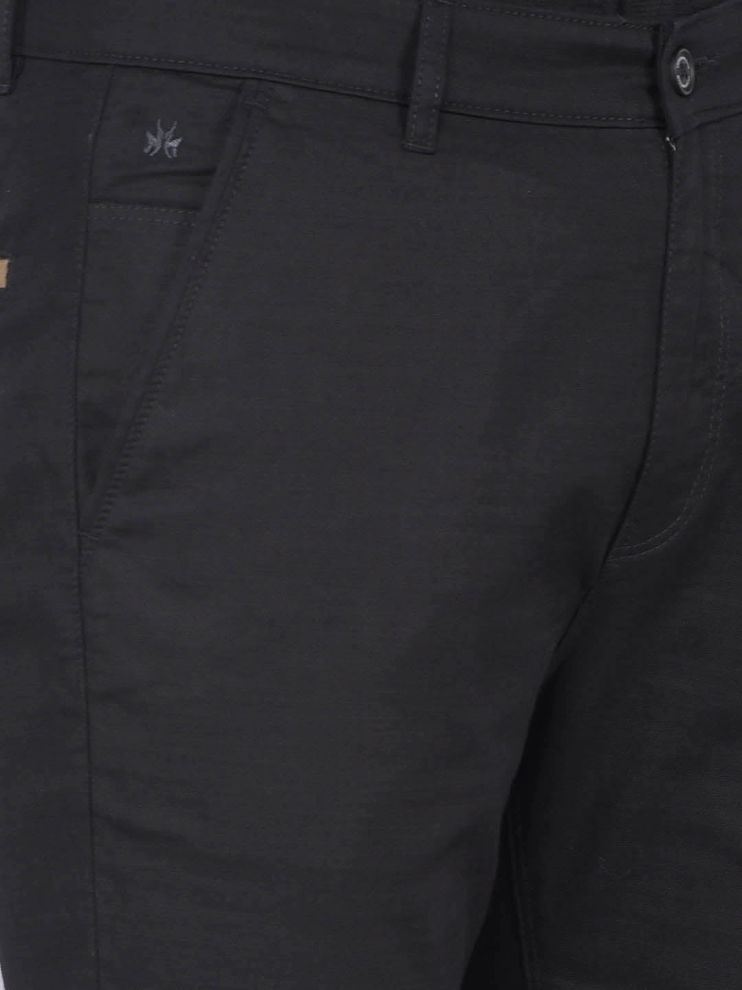 Black 100% Cotton Trousers-Men Trousers-Crimsoune Club