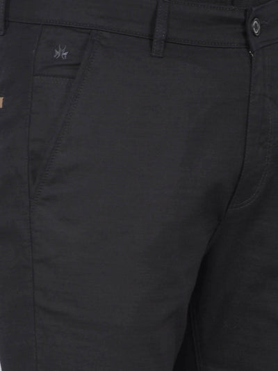 Black 100% Cotton Trousers-Men Trousers-Crimsoune Club