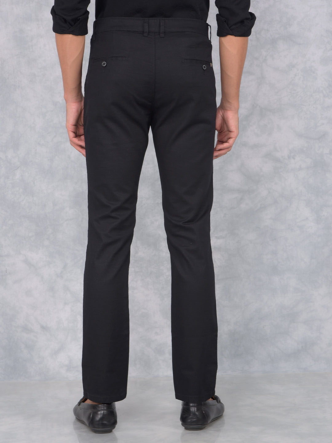 Black 100% Cotton Trousers-Men Trousers-Crimsoune Club