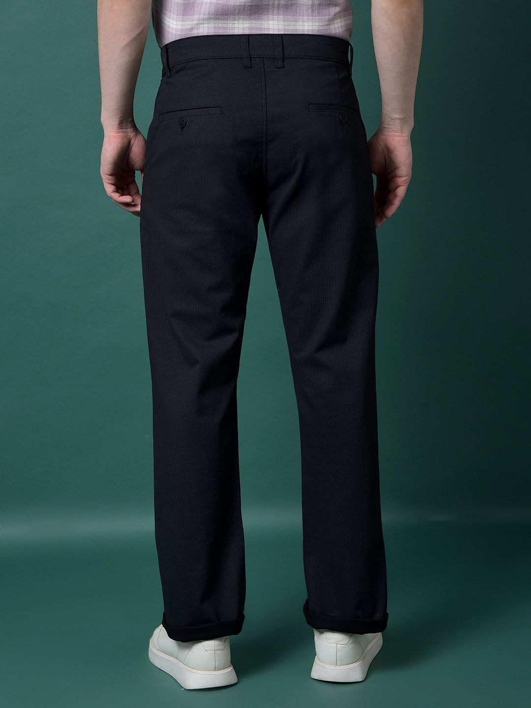 Black Straight Printed Trousers-Men Trousers-Crimsoune Club