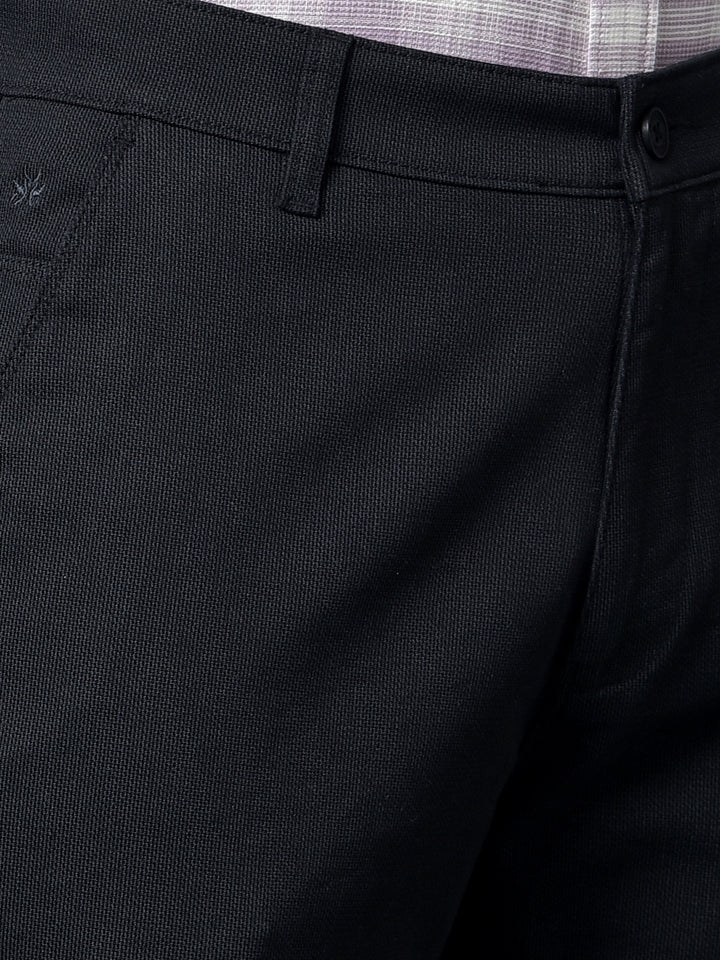 Black Straight Printed Trousers-Men Trousers-Crimsoune Club