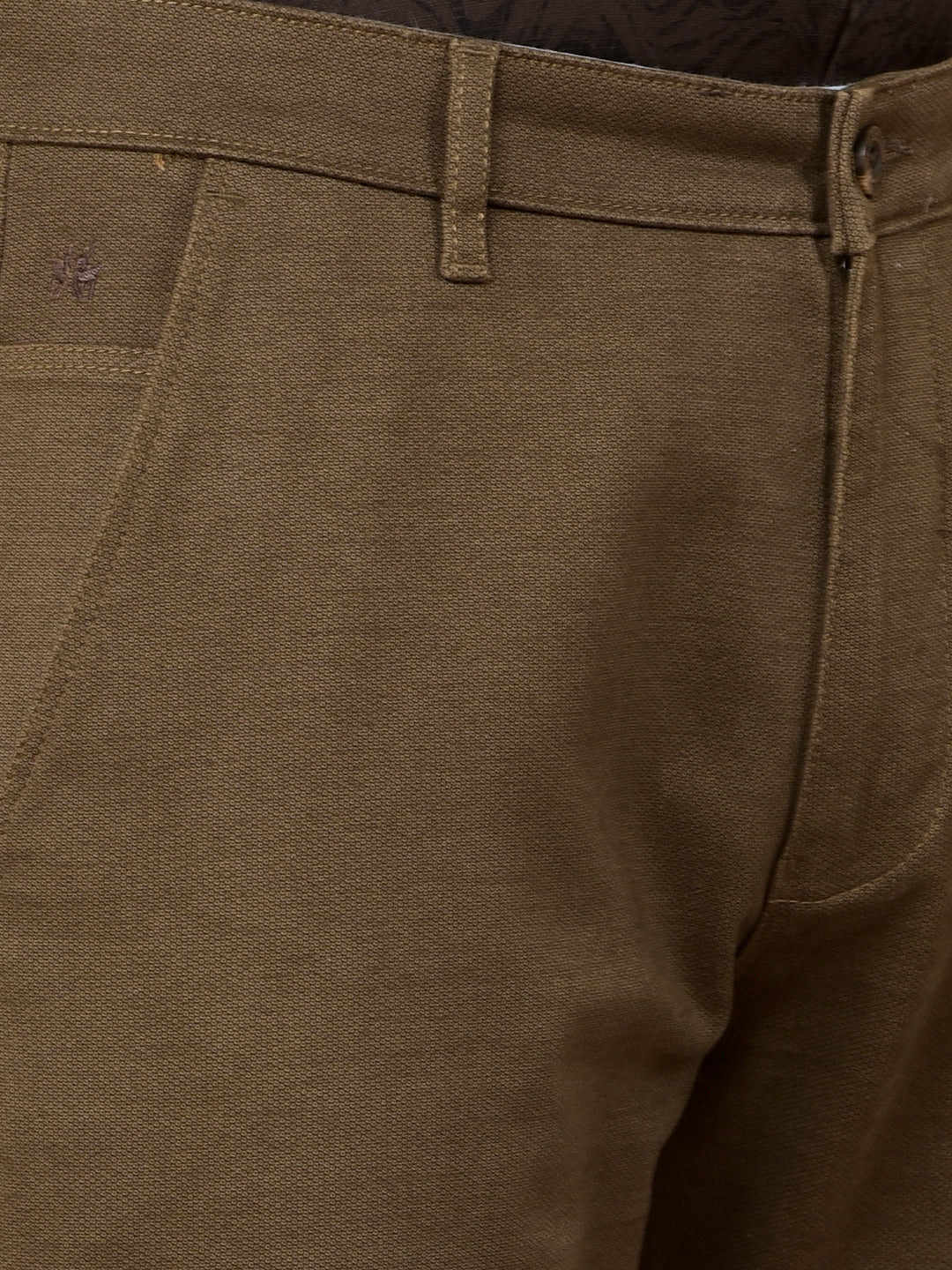 Brown Printed Straight Trousers-Men Trousers-Crimsoune Club