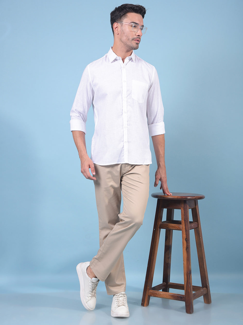 Beige Straight Trousers-Men Trousers-Crimsoune Club