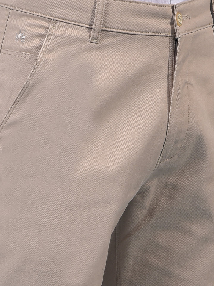 Beige Straight Trousers-Men Trousers-Crimsoune Club