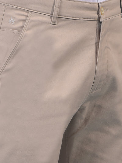 Beige Straight Trousers-Men Trousers-Crimsoune Club