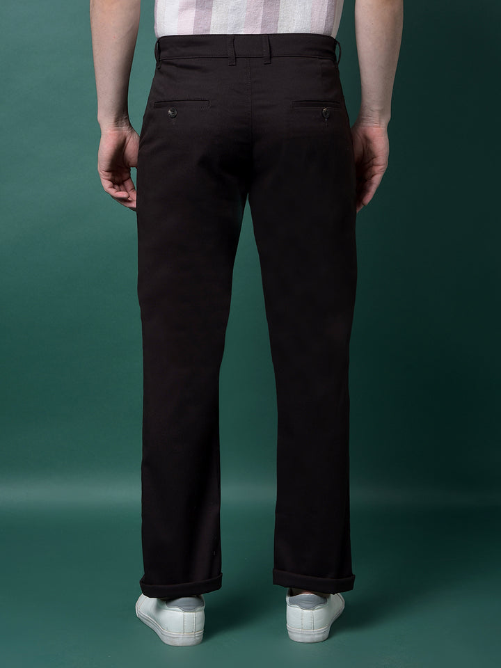 Brown Straight Trousers-Men Trousers-Crimsoune Club