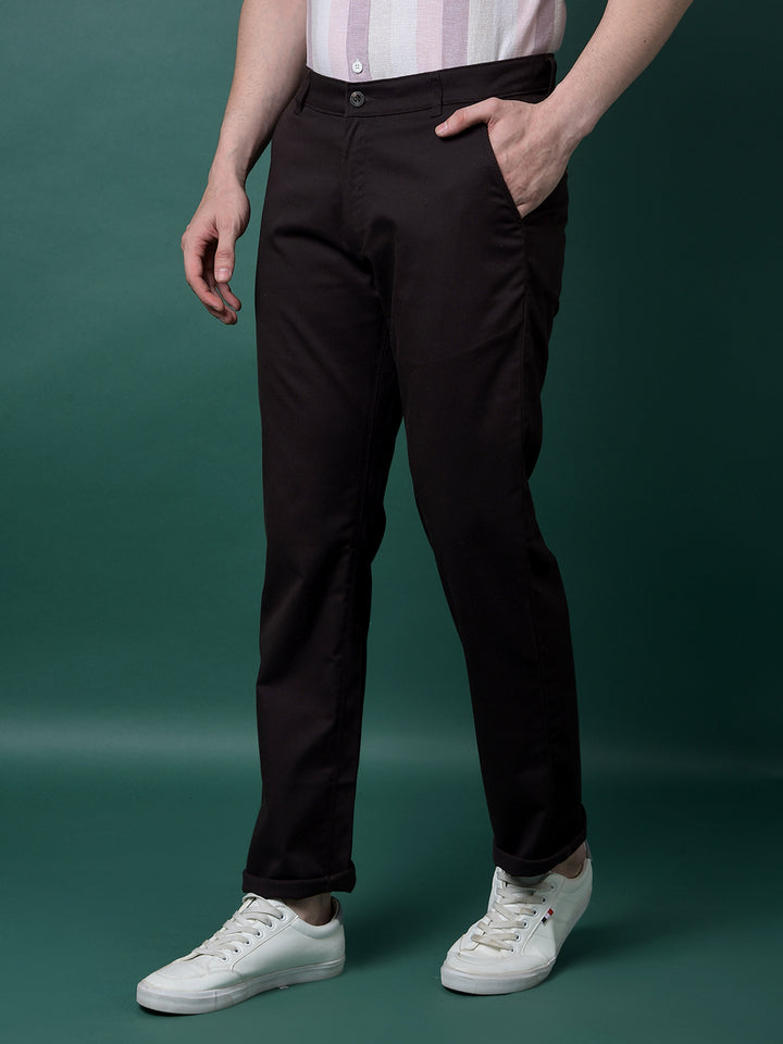 Brown Straight Trousers-Men Trousers-Crimsoune Club