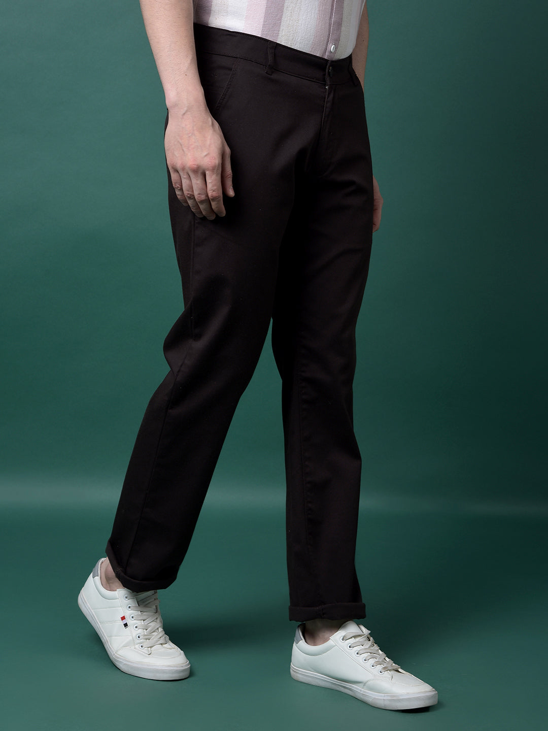 Brown Straight Trousers-Men Trousers-Crimsoune Club