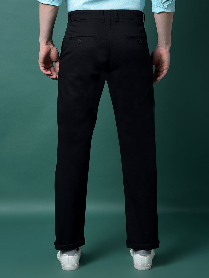 Black Straight Trousers-Men Trousers-Crimsoune Club
