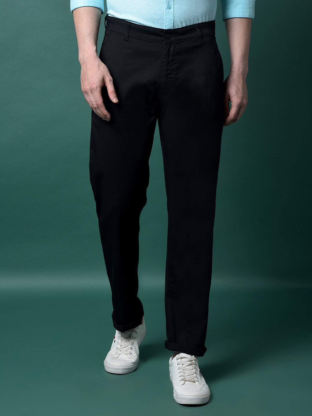 Black Straight Trousers-Men Trousers-Crimsoune Club