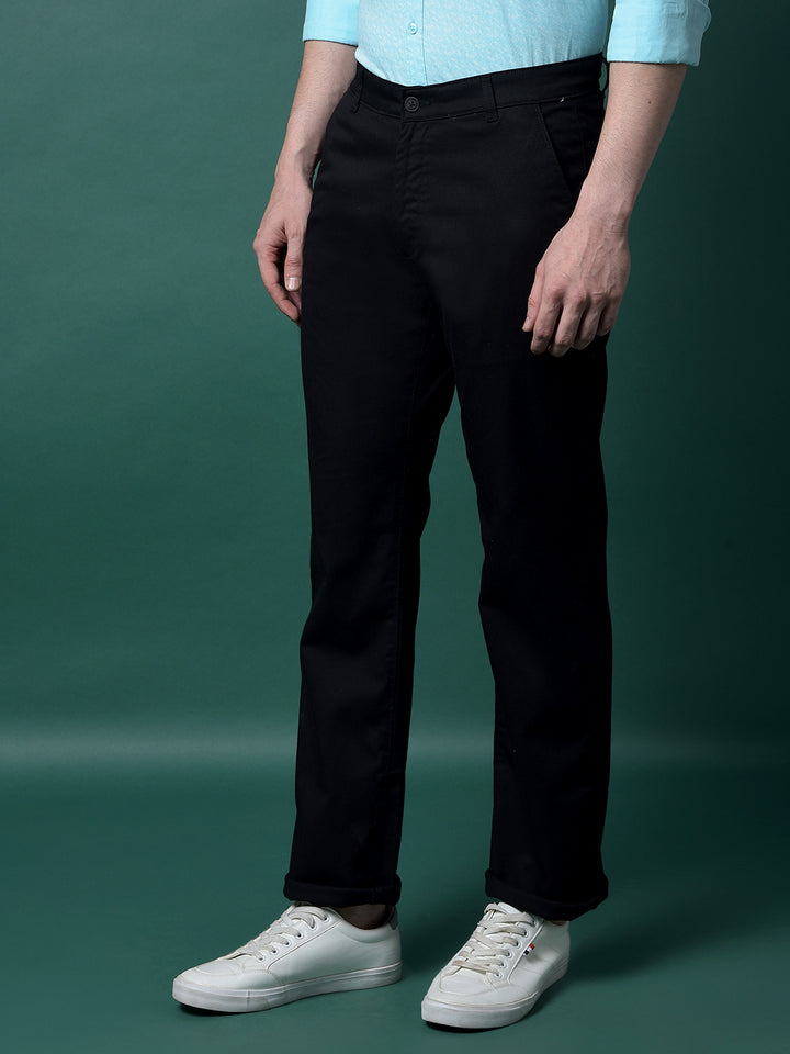 Black Straight Trousers-Men Trousers-Crimsoune Club