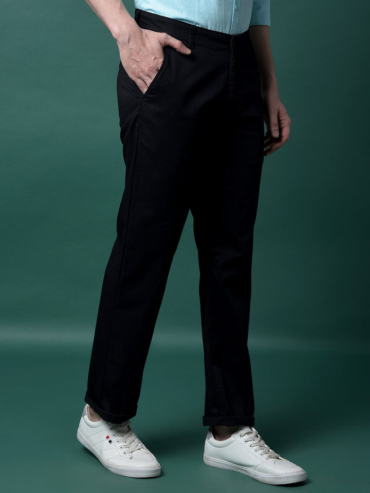 Black Straight Trousers-Men Trousers-Crimsoune Club