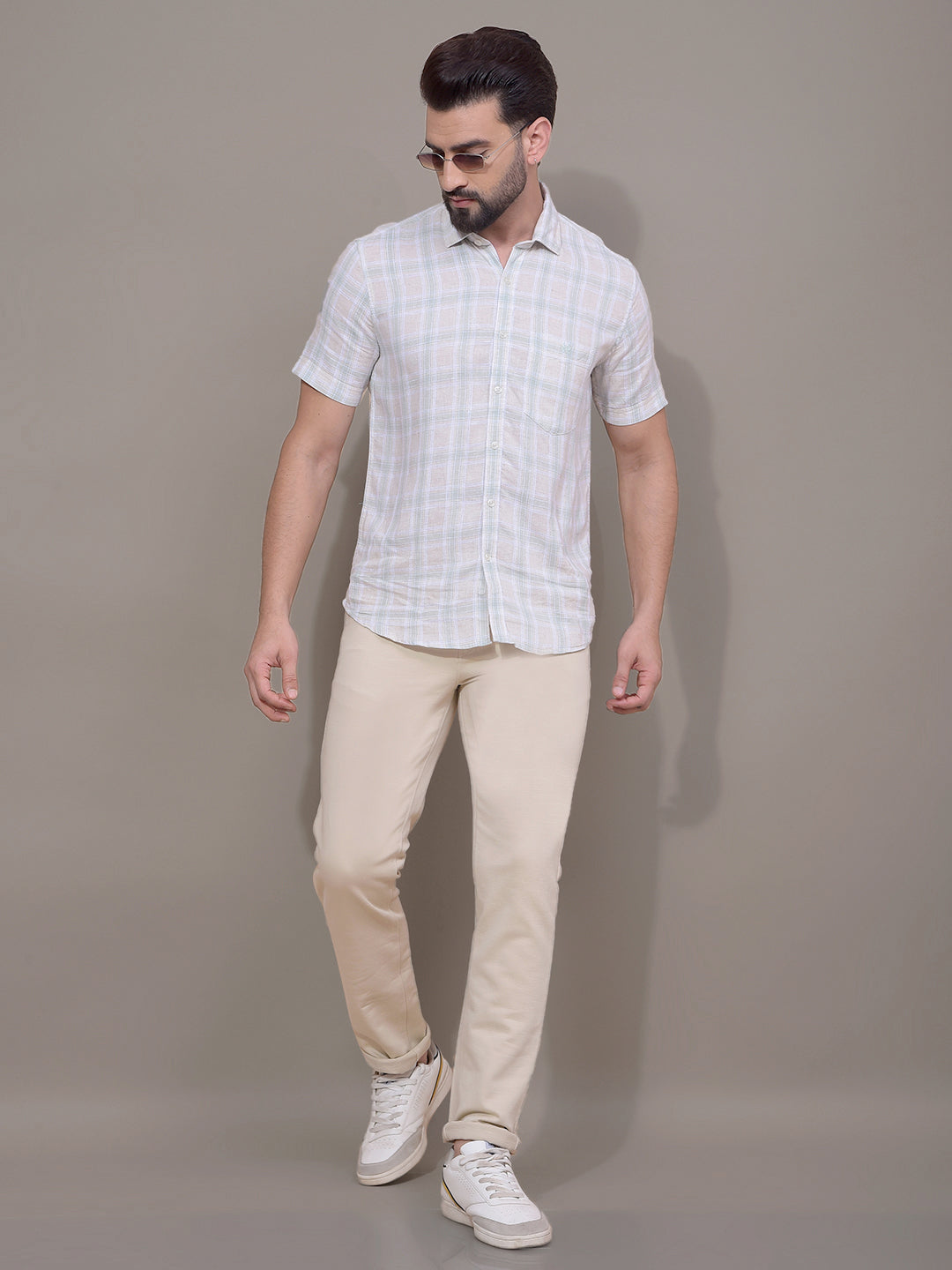 Cream Trousers-Men Trousers-Crimsoune Club