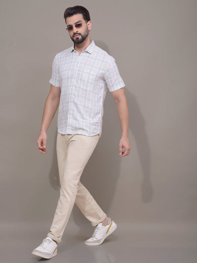 Cream Trousers-Men Trousers-Crimsoune Club