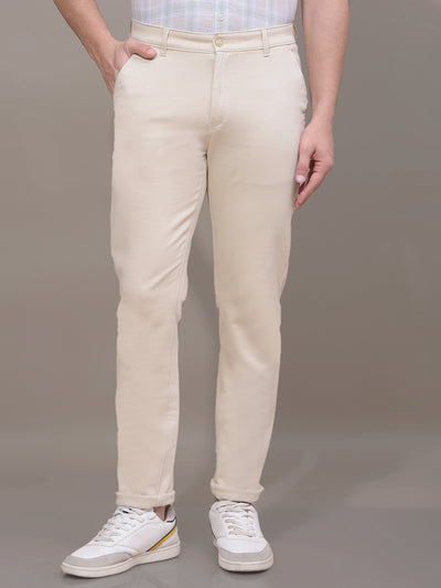 Cream Trousers-Men Trousers-Crimsoune Club