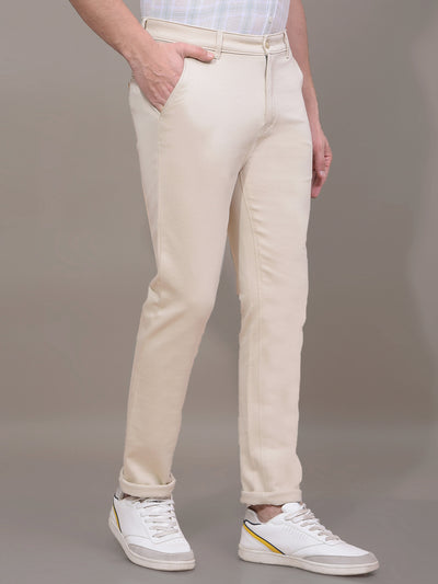 Cream Trousers-Men Trousers-Crimsoune Club
