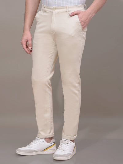 Cream Trousers-Men Trousers-Crimsoune Club