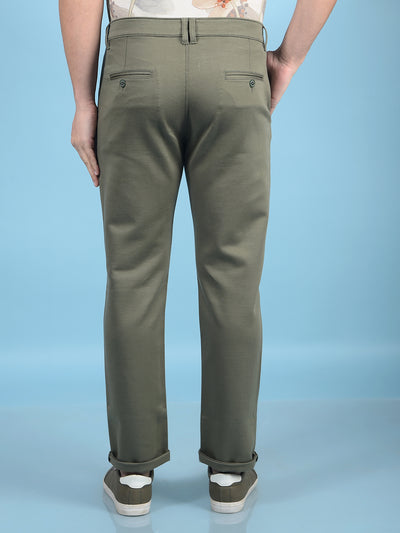 Olive Trousers-Men Trousers-Crimsoune Club