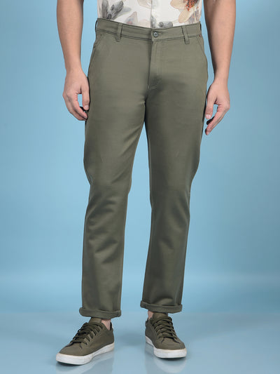 Olive Trousers-Men Trousers-Crimsoune Club