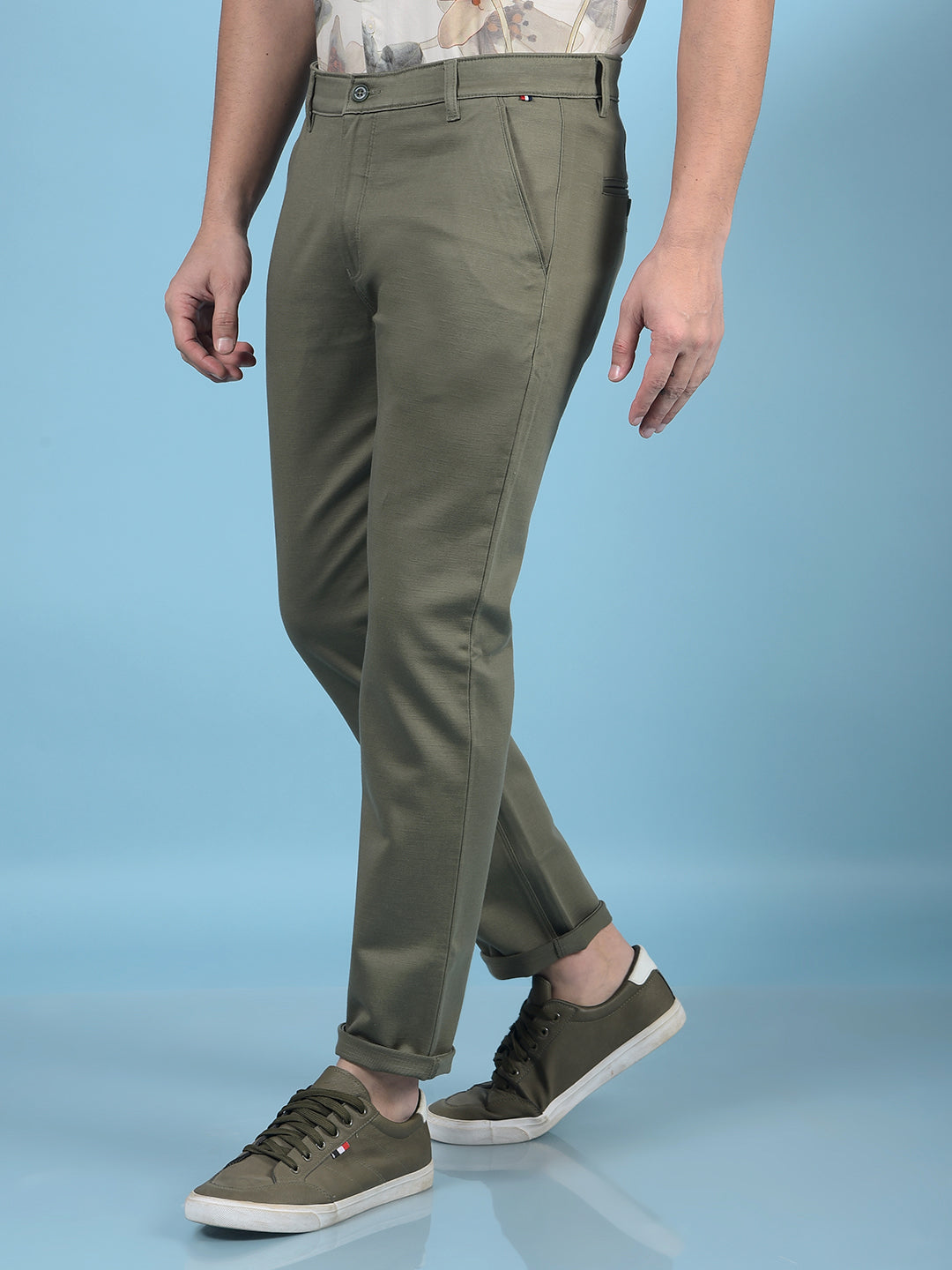 Olive Trousers-Men Trousers-Crimsoune Club