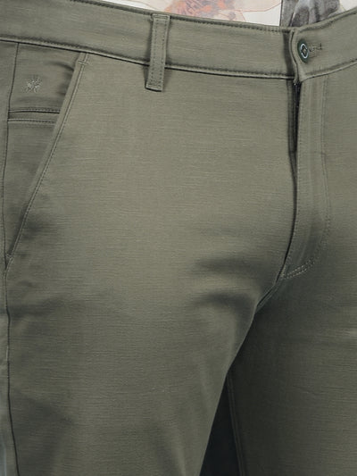 Olive Trousers-Men Trousers-Crimsoune Club