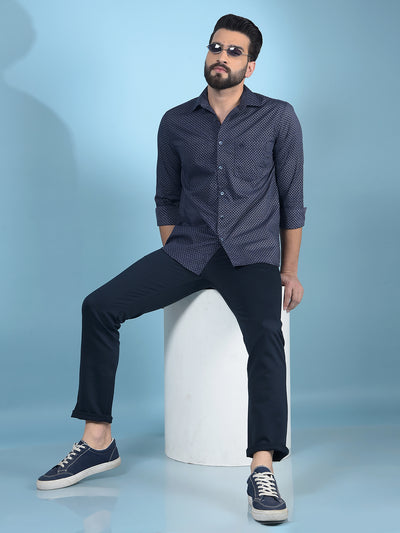 Navy Blue Trousers-Men Trousers-Crimsoune Club