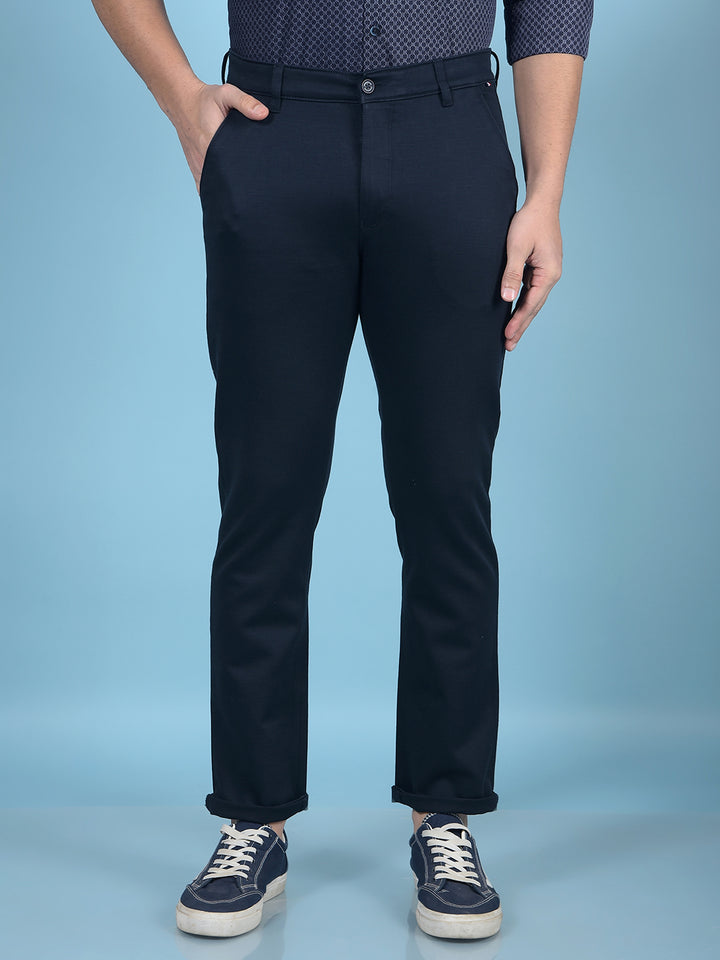 Navy Blue Trousers-Men Trousers-Crimsoune Club