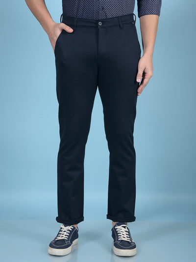 Navy Blue Trousers-Men Trousers-Crimsoune Club