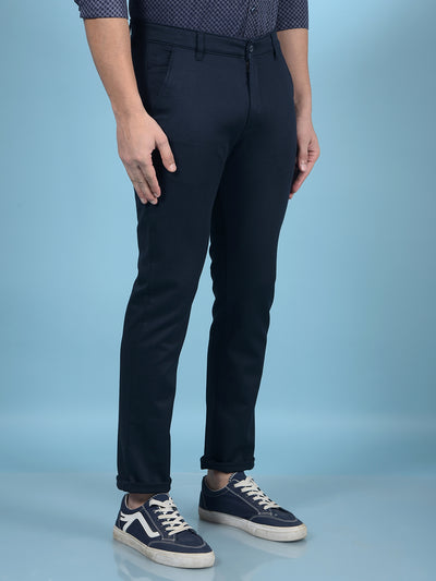 Navy Blue Trousers-Men Trousers-Crimsoune Club