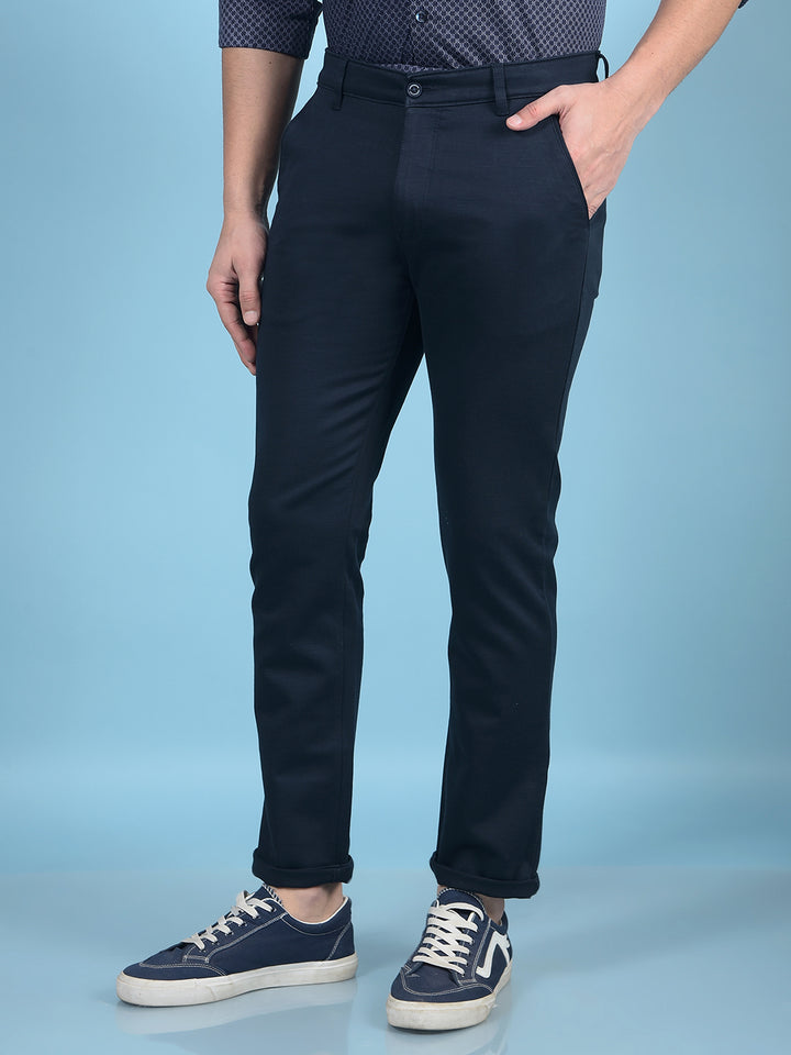 Navy Blue Trousers-Men Trousers-Crimsoune Club